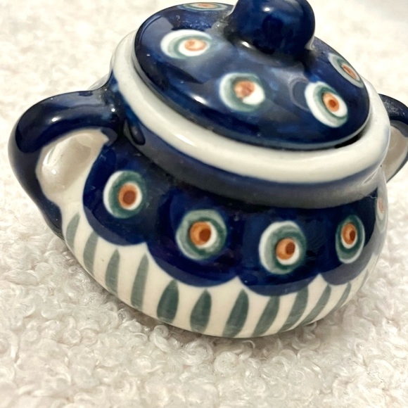 handmade painted abstract mini ceramic teacup home decor - Picture 4 of 9